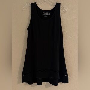 Soma Cool Nights Black Sleeveless Top with Hem Accents- Size Medium